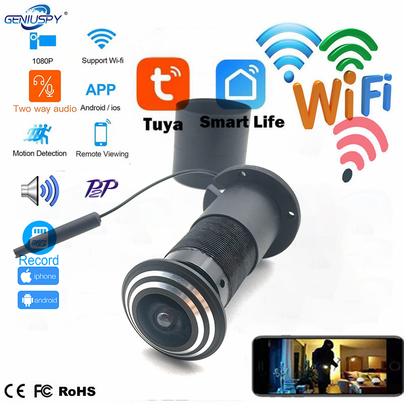 Home Security Front Door Camera - Minicámara mirilla inalámbrica con Wifi para